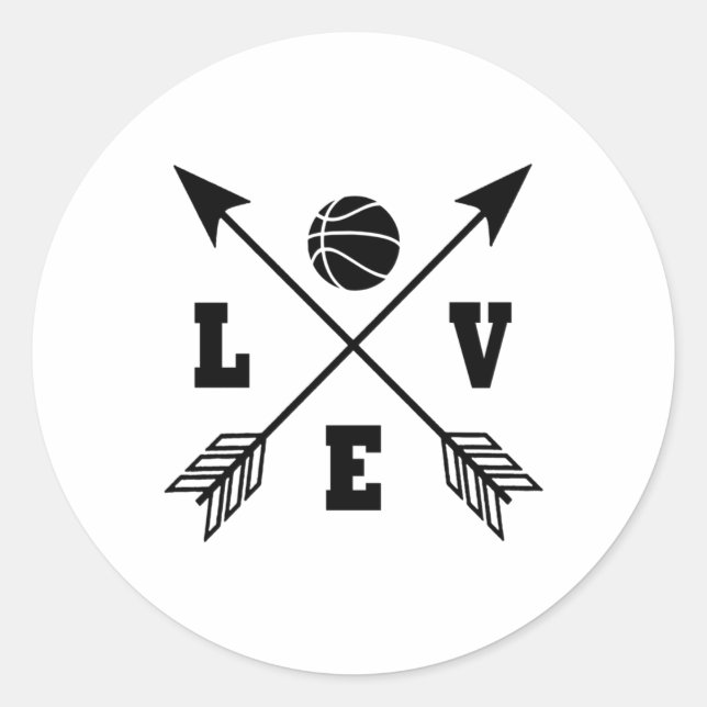 Pegatina Redonda Baloncesto Amor 2 (Anverso)