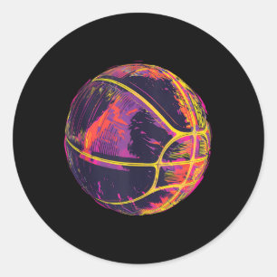 Pegatina Redonda Baloncesto Artesanía Baloncesto Lover Bball Player