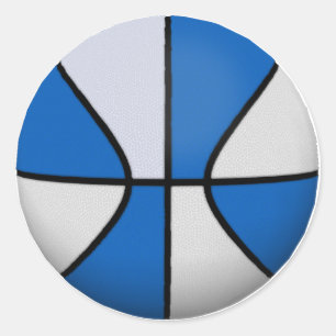 Pegatina Redonda Baloncesto azul y blanco: