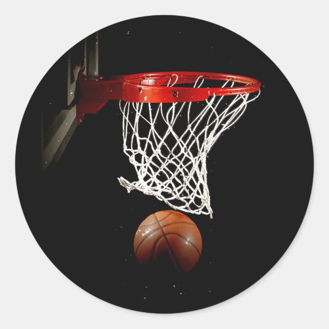 Pegatina Redonda Baloncesto Ball & Net (Anverso)