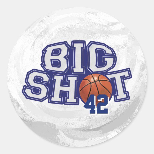 Pegatina Redonda Baloncesto Big Shot (Anverso)