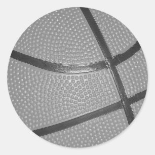 Pegatina Redonda Baloncesto blanco y negro