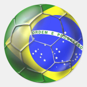 Pegatina Redonda Baloncesto Brasil Samba