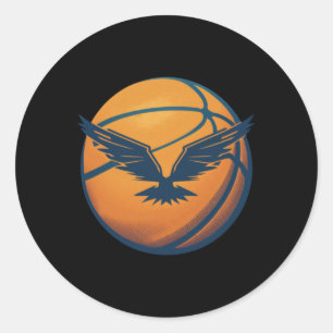 Pegatina Redonda Baloncesto con águila