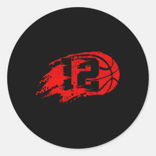 Pegatina Redonda Baloncesto con problemas 12 años de edad Pa