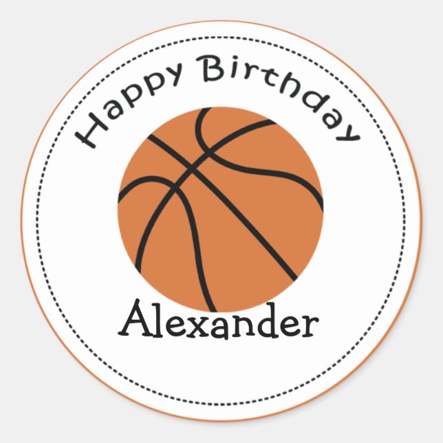 Pegatina Redonda Baloncesto de 20 pastelitos de Personalizable (Anverso)