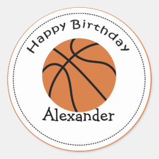Pegatina Redonda Baloncesto de 20 pastelitos de Personalizable