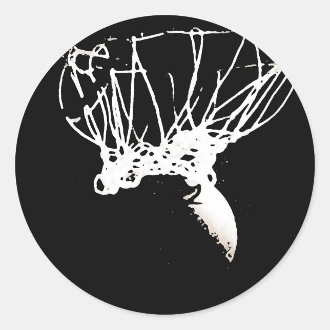 Pegatina Redonda Baloncesto de arte pop blanco negro (Anverso)