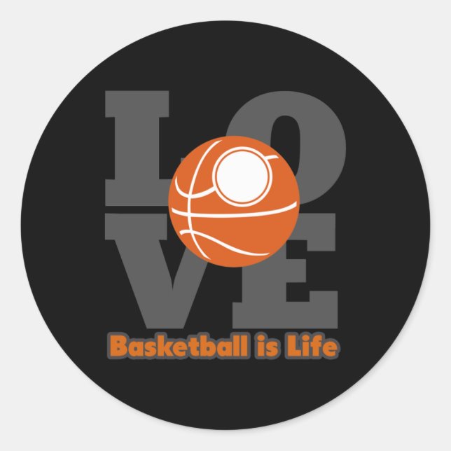 Pegatina Redonda Baloncesto de baloncesto es vida (Anverso)