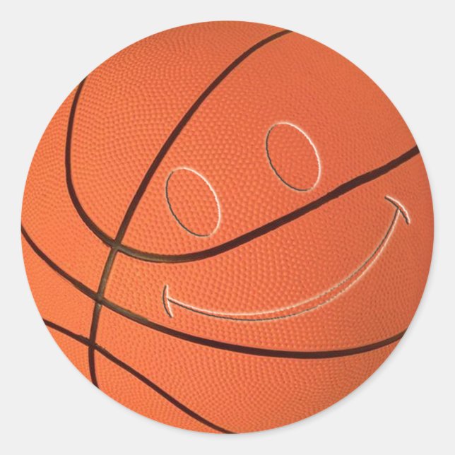 PEGATINA REDONDA BALONCESTO DE CARA (Anverso)
