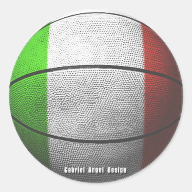 Pegatina Redonda Baloncesto de Italia (Anverso)