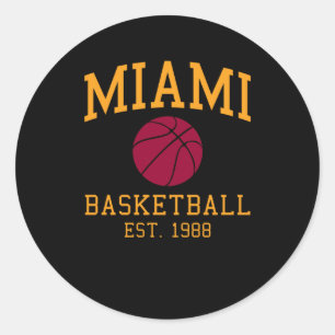 Pegatina Redonda Baloncesto de Miami