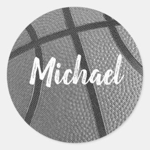 Pegatina Redonda Baloncesto de moda Añadir tu nombre personalizado