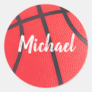 Pegatina Redonda Baloncesto de moda Añadir tu nombre personalizado