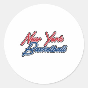 Pegatina Redonda Baloncesto de Nueva York (usa Colors)