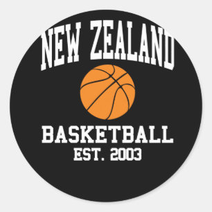 Pegatina Redonda Baloncesto de Nueva Zelanda