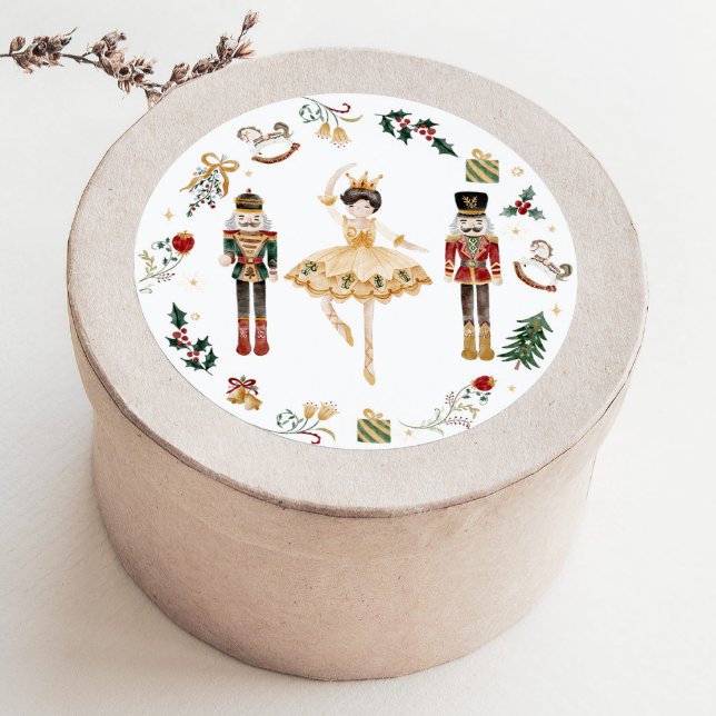 Pegatina Redonda Baloncesto de nutcracker fiesta de cumpleaños de n (Subido por el creador)