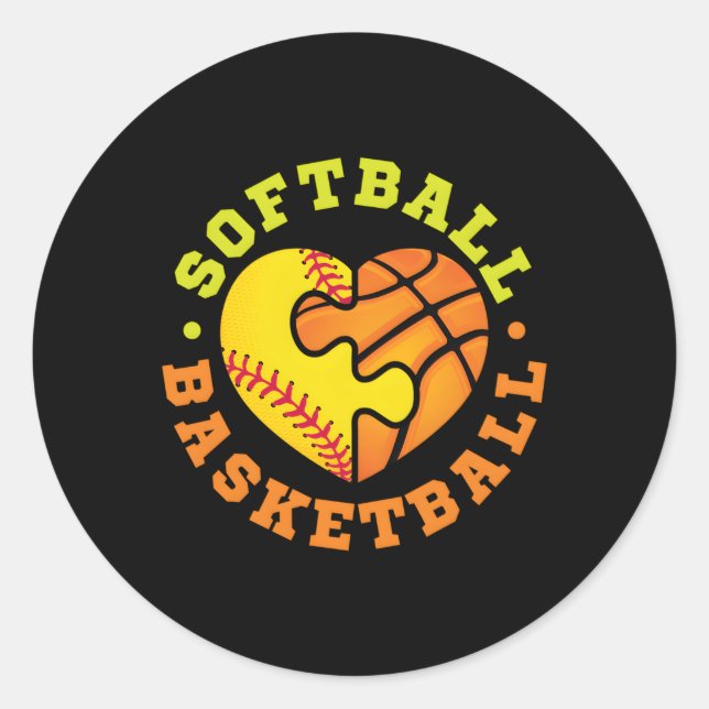 Pegatina Redonda Baloncesto de softbol (Anverso)