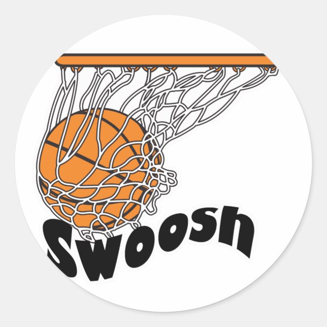 Pegatina Redonda baloncesto de swoosh (Anverso)