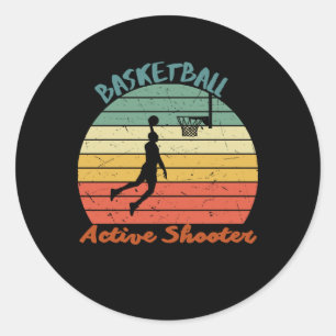 Pegatina Redonda Baloncesto de tiro activo 8