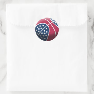 Pegatina Redonda Baloncesto del 4 de Julio