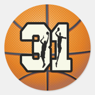 Pegatina Redonda Baloncesto del número 31