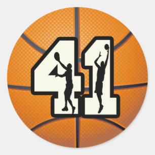 Pegatina Redonda Baloncesto del número 41