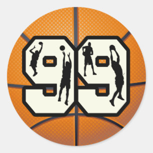 Pegatina Redonda Baloncesto del número 99