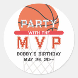 Pegatina Redonda Baloncesto Deportes Jumpman Tema Cualquier cumplea