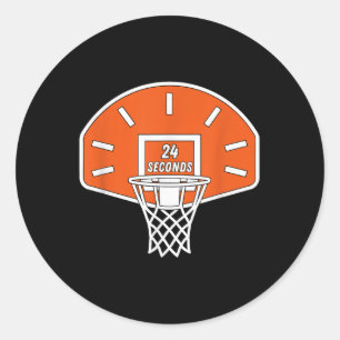 Pegatina Redonda Baloncesto divertido candado de baloncesto de 24 s