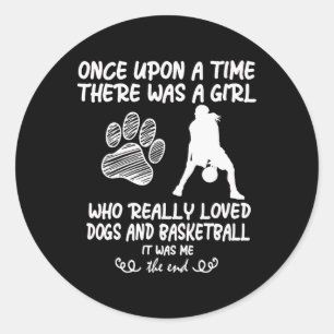 Pegatina Redonda Baloncesto divertido para adolescentes chicas que 