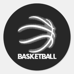 Pegatina Redonda Baloncesto Dunking Dribbling Bball Hoop Basket Pla