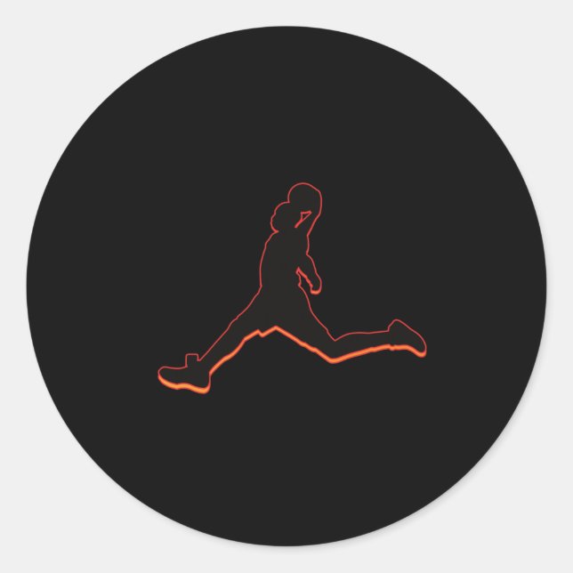 Pegatina Redonda Baloncesto Dunking Silhouette Design Airtime (Anverso)