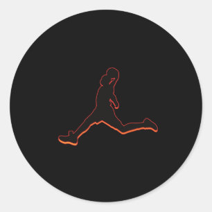 Pegatina Redonda Baloncesto Dunking Silhouette Design Airtime