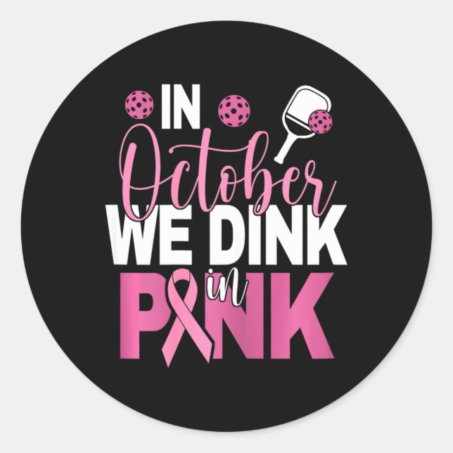 Pegatina Redonda Baloncesto - En Octubre Caemos En Rosa (Anverso)