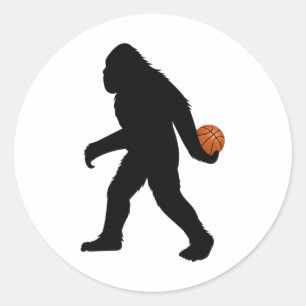 Pegatina Redonda Baloncesto en pie de página