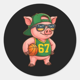 Pegatina Redonda Baloncesto G Divertido 67 Argot Gen Alpha Srts Hom