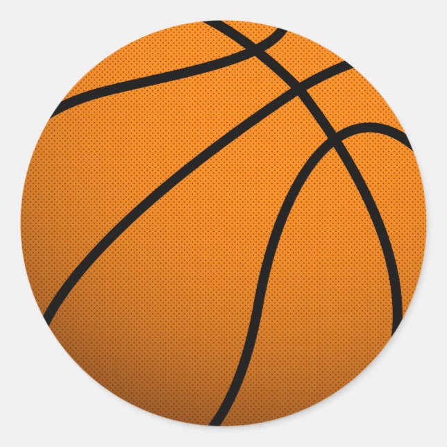 Pegatina Redonda Baloncesto Guay y bolas de deportes Personalizados (Anverso)