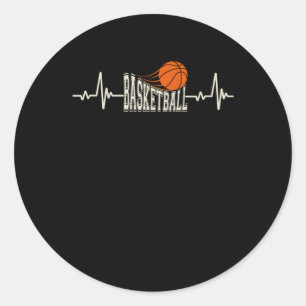 Pegatina Redonda Baloncesto Heartbeat 3