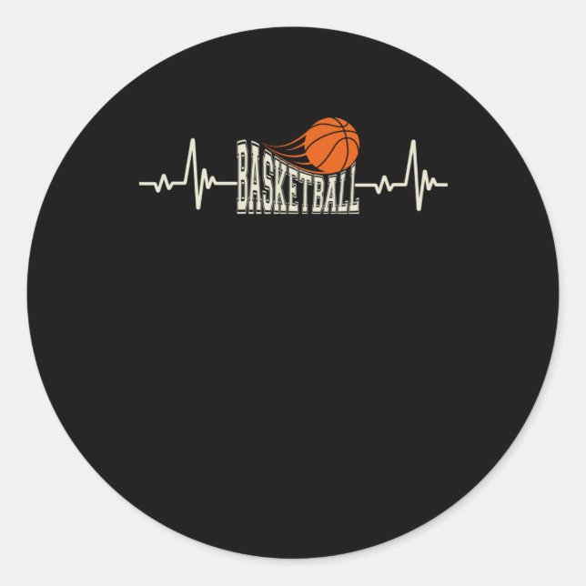Pegatina Redonda Baloncesto Heartbeat 3 (Anverso)