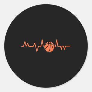 Pegatina Redonda Baloncesto Heartbeat BBall 1