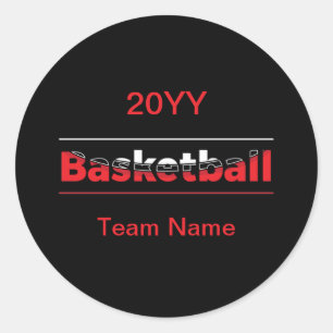 Pegatina Redonda Baloncesto Jugador - Arco Geométrico Minimalista