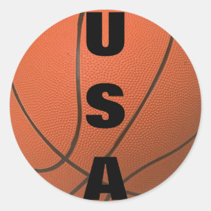 Pegatina Redonda Baloncesto (los E.E.U.U.)