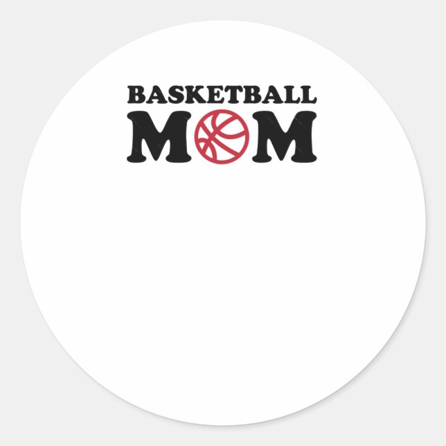 Pegatina Redonda Baloncesto Mamá 5 (Anverso)
