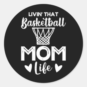 Pegatina Redonda Baloncesto Mamá 6