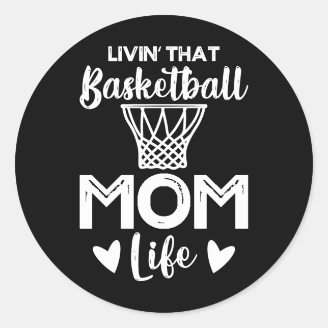 Pegatina Redonda Baloncesto Mamá 6 (Anverso)