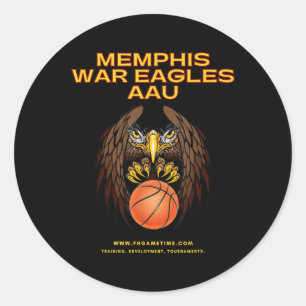 Pegatina Redonda Baloncesto Memphis War Eagles Aau