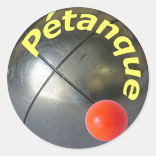 Pegatina Redonda Baloncesto moderno de diseño de Petanque