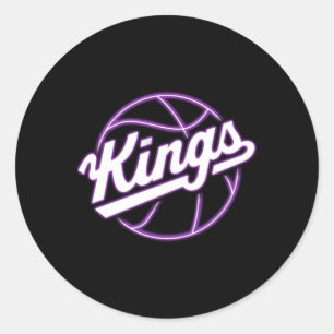 Pegatina Redonda Baloncesto Neon Kings