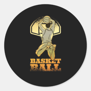 Pegatina Redonda Baloncesto Oro W